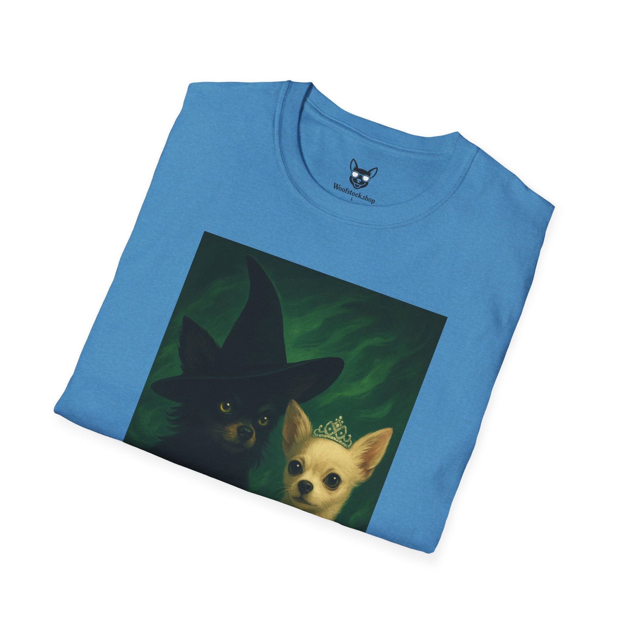 Wicked Broadway Poster Dog Parody Unisex Softstyle T-Shirt -- Funny Dog Shirt for Broadway and Dog Lovers